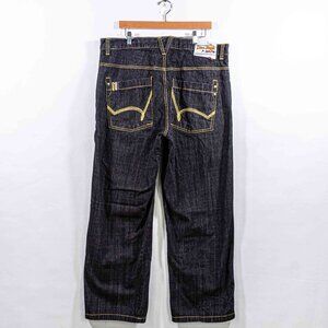 5ive Jungle Jeans Baggy Wide Leg Hip Hop Embroidered 40 x 32 Y2K Streetwear